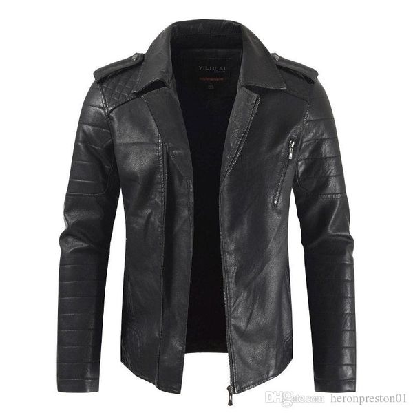 fashion mens leather jacket motorcycle leathe slim clothes mens plus size warm leather solid color jacket, Black
fashion mens leather jacket motorcycle leathe slim clothes mens plus size warm leather solid color jacket, Black