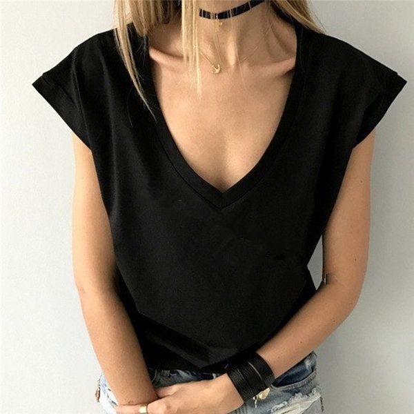 2020 fashion summer women t shirts black white solid color short sleeve v-neck wild loose lady casual tee shirts female t-shirt
2020 fashion summer women t shirts black white solid color short sleeve v-neck wild loose lady casual tee shirts female t-shirt