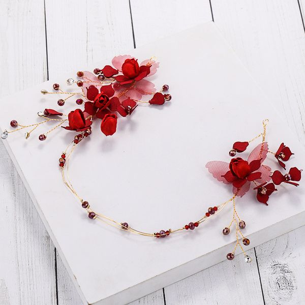 wedding romantic bohemian red fabric flower handmade headband beads bride bridal vintage hair accessories
wedding romantic bohemian red fabric flower handmade headband beads bride bridal vintage hair accessories