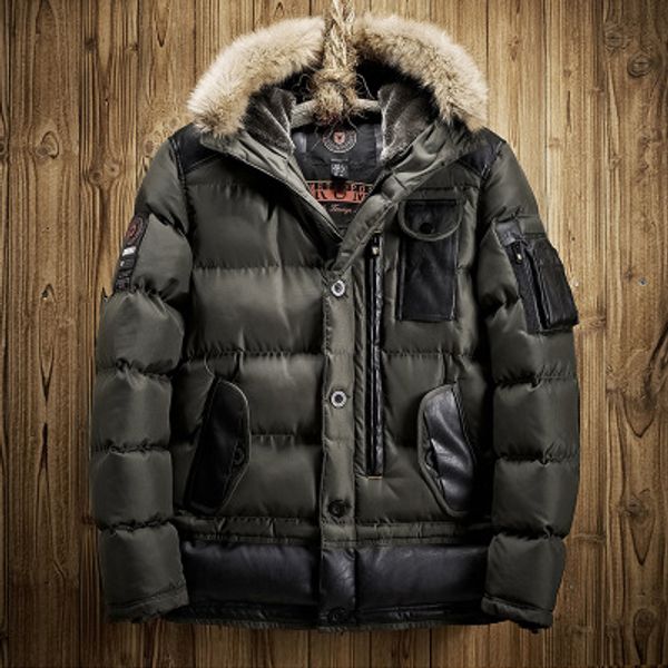 

мужские зимние парки с меховым капюшоном теплые зимние куртки мужская толстая мягкая длинная пуховая куртка мужское пальто молодежные зимние, Black;brown