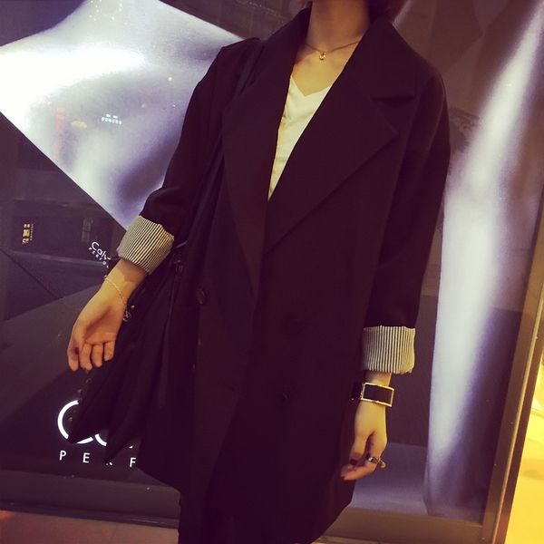 women blazer korean version of women's suit fashion temperament joker double breasted casual little suit jacket woman, White;black
women blazer korean version of women's suit fashion temperament joker double breasted casual little suit jacket woman, White;black