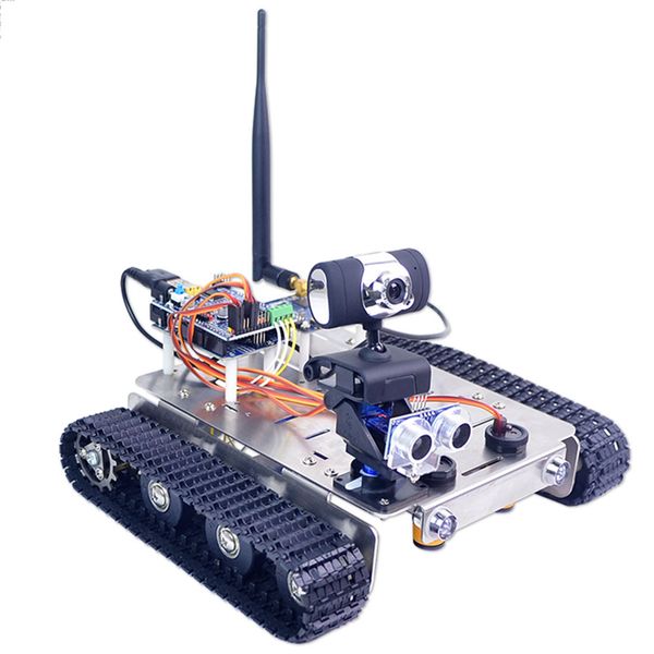 programmable robot diy wifi + bluetooth stainless steel chassis track tank steam educational car with graphic programming xr
programmable robot diy wifi + bluetooth stainless steel chassis track tank steam educational car with graphic programming xr
