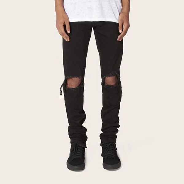 black men's jeans fashion designer distressed denim jeans cotton fashion new men's slim printed stitching, Blue
black men's jeans fashion designer distressed denim jeans cotton fashion new men's slim printed stitching, Blue
