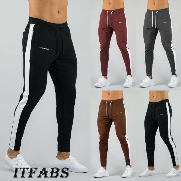 

новые твердые высокая талия повседневные мужские slim fit свободные городские прямые брюки карандаш jogger брюки-карго плюс размер -3xl, Black;white