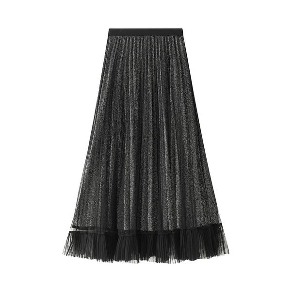 spring metallic maxi long tulle skirts ruffled bottom layered mesh shine lining long skirts pink silver gray, Black
spring metallic maxi long tulle skirts ruffled bottom layered mesh shine lining long skirts pink silver gray, Black