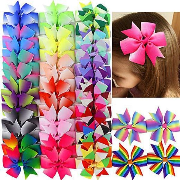 40pcs 3'' grosgrain ribbon boutique hair bows with clips pinwheel rainbows bow for girls kids hairbow hair accessories, Golden;silver
40pcs 3'' grosgrain ribbon boutique hair bows with clips pinwheel rainbows bow for girls kids hairbow hair accessories, Golden;silver