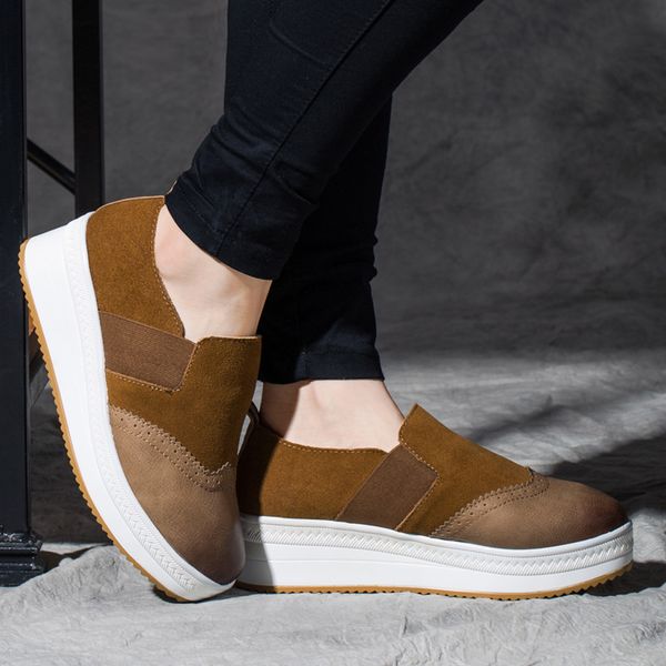 women's sewing thick botton brown flat shoes winter flat fashion solid color platform shoes comfortable women retro casual, Black 
women's sewing thick botton brown flat shoes winter flat fashion solid color platform shoes comfortable women retro casual, Black