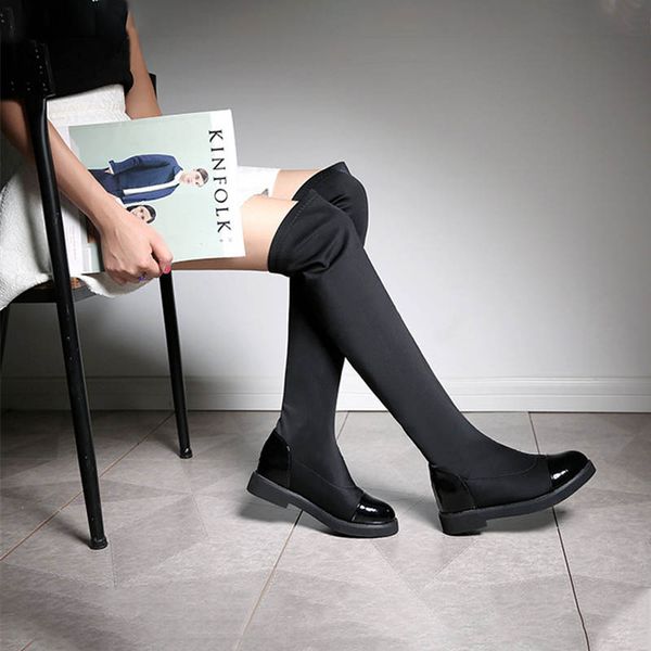 women's warm boots 2019 autumn and winter new black over the knee boots elastic stretch fabric flat heel 3#15/15d50
women's warm boots 2019 autumn and winter new black over the knee boots elastic stretch fabric flat heel 3#15/15d50