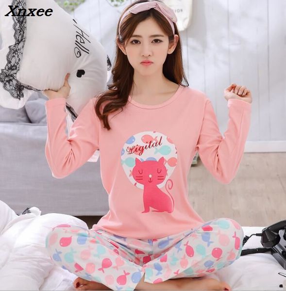 women pajamas sets cotton cartoon nightwear long sleeve pyjamas o neck sleepwear female suit plus size -3xl two pieces set, Blue;gray
women pajamas sets cotton cartoon nightwear long sleeve pyjamas o neck sleepwear female suit plus size -3xl two pieces set, Blue;gray