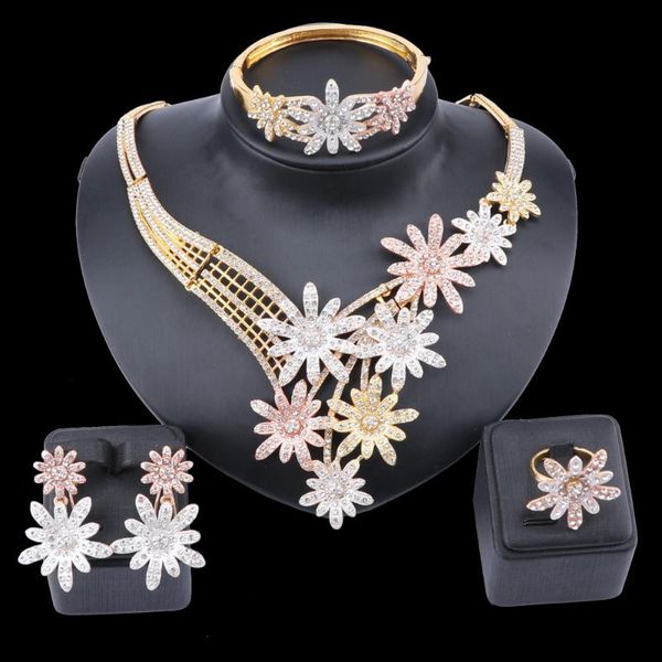 flower crystal fashion jewelry sets for women ethiopian bridal dubai wedding costume nigerian necklace jewellery, Silver
flower crystal fashion jewelry sets for women ethiopian bridal dubai wedding costume nigerian necklace jewellery, Silver
