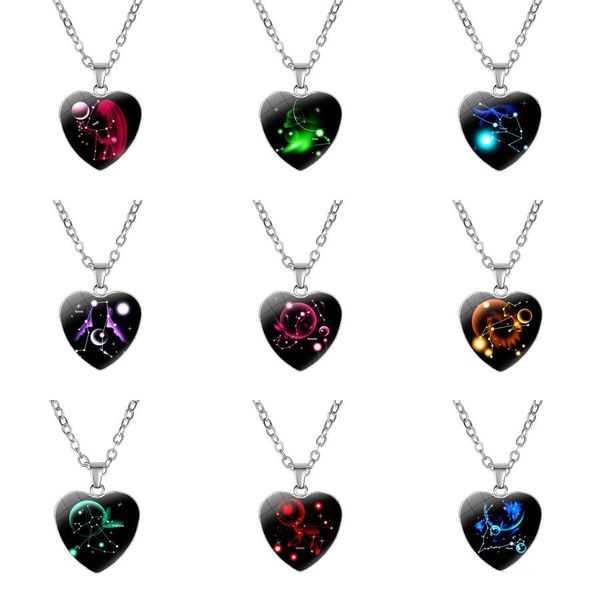 new beautiful the constellation heart glass pendant necklace party home women lovely charm gifts ing, Silver
new beautiful the constellation heart glass pendant necklace party home women lovely charm gifts ing, Silver