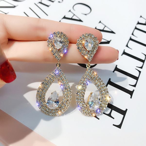 fyuan shine rhinestone geometric drop earrings for women bijoux gold silver color water drop dangle earring wedding jewelry gift
fyuan shine rhinestone geometric drop earrings for women bijoux gold silver color water drop dangle earring wedding jewelry gift