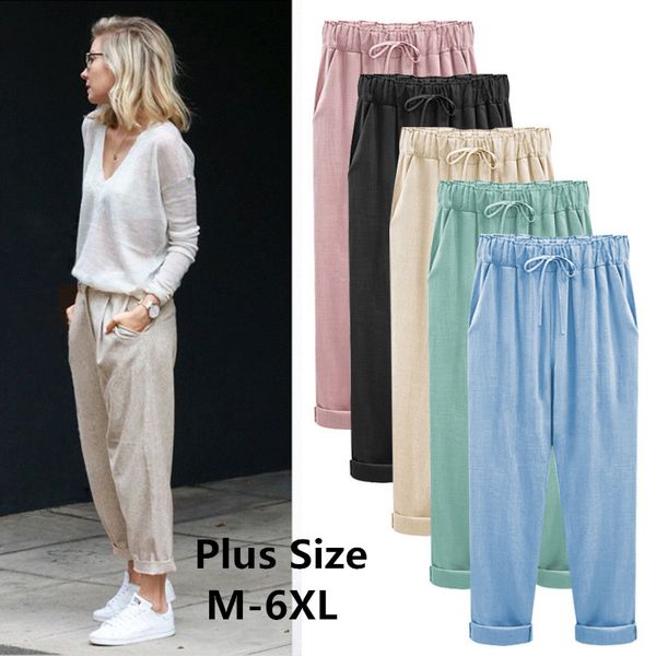 spring/summer 2019 loose cotton and linen broad leg harem pants women's casual cargo pants in a large confectionery color, Black;white
spring/summer 2019 loose cotton and linen broad leg harem pants women's casual cargo pants in a large confectionery color, Black;white