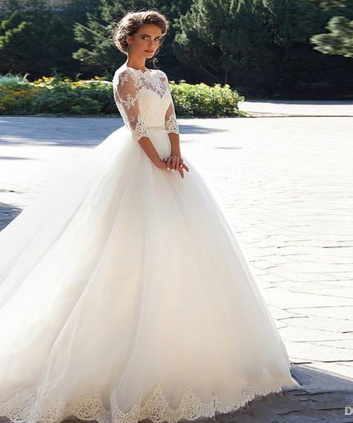 vintage lace ivory a line wedding dresses bateau half sleeves pearls tulle ball gown wedding gowns plus size wedding dresses dh4166, White
vintage lace ivory a line wedding dresses bateau half sleeves pearls tulle ball gown wedding gowns plus size wedding dresses dh4166, White