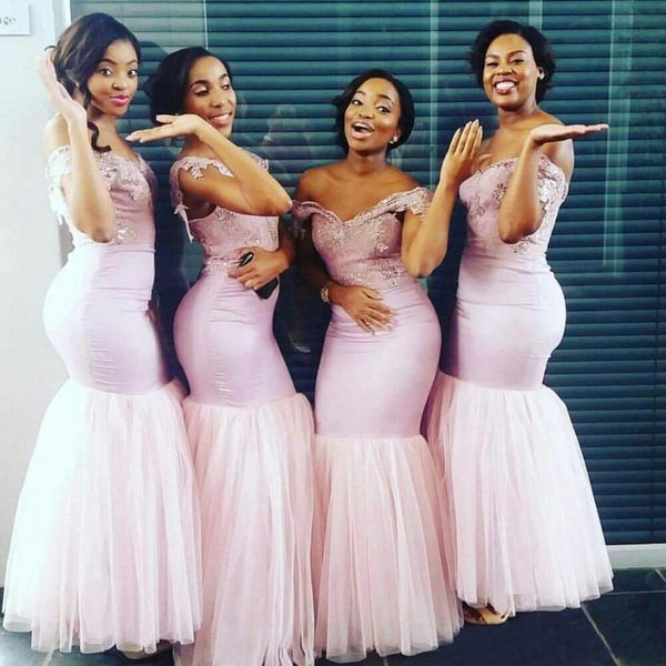 south african light pink mermaid bridesmaid dresses off shoulder lace appliques maid of honor gowns wedding guest formal party dress bd9038, White;pink
south african light pink mermaid bridesmaid dresses off shoulder lace appliques maid of honor gowns wedding guest formal party dress bd9038, White;pink
