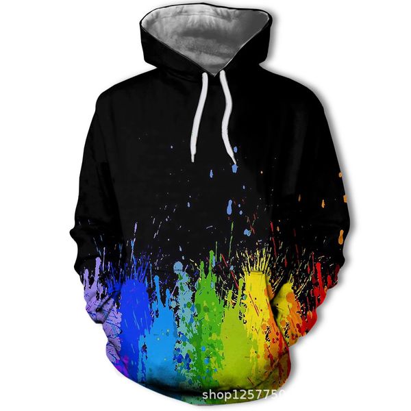 mens designer watercolor 3d digital printing hooded sweater, Black
mens designer watercolor 3d digital printing hooded sweater, Black