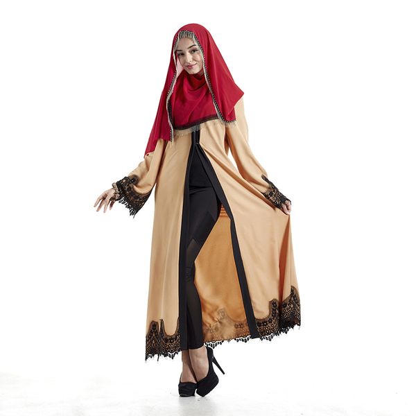long sleeve robe gowns arab dubai islamic open abaya muslim maxi dress cardigan lace style middle east moroccan turkey clothing, Red
long sleeve robe gowns arab dubai islamic open abaya muslim maxi dress cardigan lace style middle east moroccan turkey clothing, Red