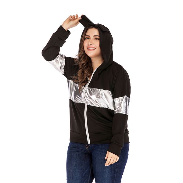 whzhm autumn hat striped plus size 3xl 4xl jackets women spring loose big size zippers hooded striped coats jackets femme, Black;brown
whzhm autumn hat striped plus size 3xl 4xl jackets women spring loose big size zippers hooded striped coats jackets femme, Black;brown