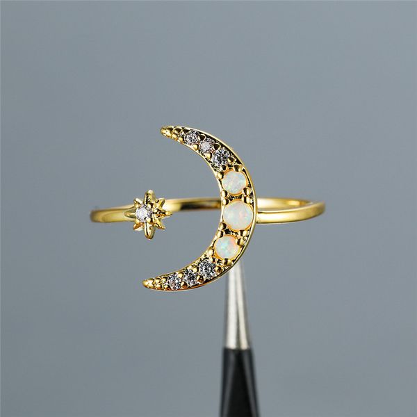 luxury female white opal stone ring dainty gold color adjustable wedding ring simple star moon thin engagement rings for women, Slivery;golden
luxury female white opal stone ring dainty gold color adjustable wedding ring simple star moon thin engagement rings for women, Slivery;golden