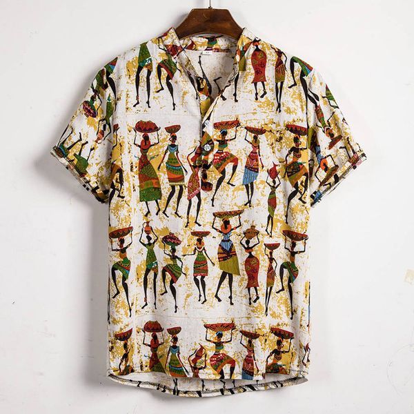 2020 hawaiian shirt men cotton linen shirts printed short sleeve casual loose shirts henley men shirt summer, White;black
2020 hawaiian shirt men cotton linen shirts printed short sleeve casual loose shirts henley men shirt summer, White;black
