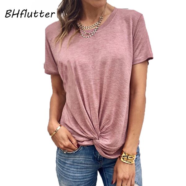 bhflutter new 2019 tshirts women o neck front knot casual tee shirt t-shirt female basic short sleeve summer t shirt blusas, White
bhflutter new 2019 tshirts women o neck front knot casual tee shirt t-shirt female basic short sleeve summer t shirt blusas, White