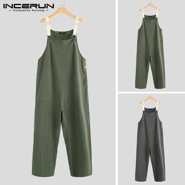 incerun men jumpsuit pockets suspenders pants solid color fashion casual loose 2019 wide leg rompers overalls men streetwear 5xl, Black
incerun men jumpsuit pockets suspenders pants solid color fashion casual loose 2019 wide leg rompers overalls men streetwear 5xl, Black