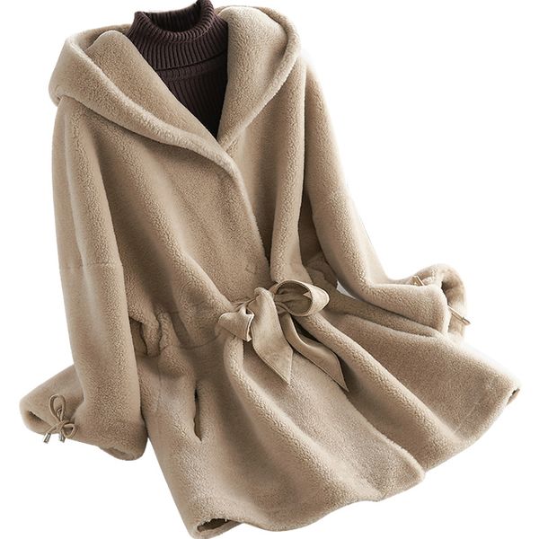 new sheep shearling fur hooded rur coat real fur coat wool jacket autumn winter women, Black
new sheep shearling fur hooded rur coat real fur coat wool jacket autumn winter women, Black