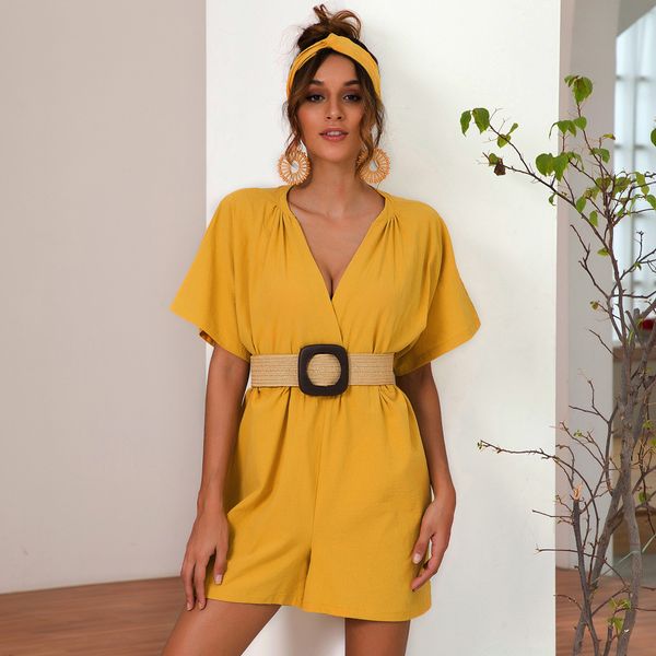 jumpsuits for women 2019 women's casual button down cuffed short sleeve casual boho playsuit jumpsuit, Black;white
jumpsuits for women 2019 women's casual button down cuffed short sleeve casual boho playsuit jumpsuit, Black;white