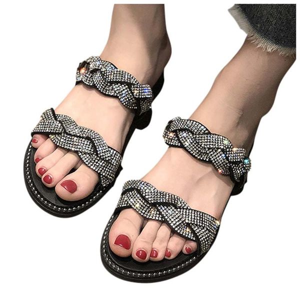38# женщины горный хрусталь bling тапочки летние прозрачные желе плоские туфли женская мода шлепанцы пляжные плоские сандалии тапочки, Black
38# женщины горный хрусталь bling тапочки летние прозрачные желе плоские туфли женская мода шлепанцы пляжные плоские сандалии тапочки, Black