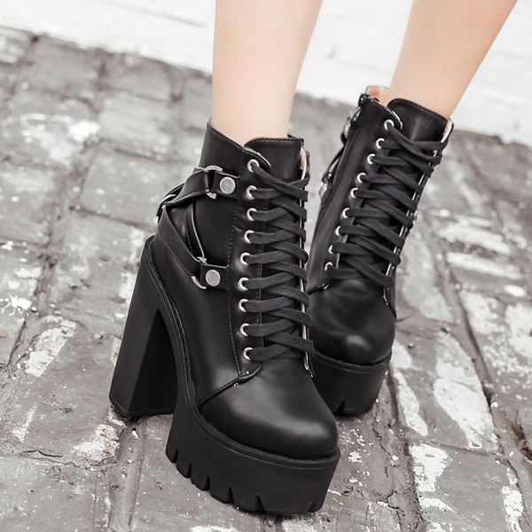 lace up boots women fashion lady soft leather platform winter shoes women high heels party ankle boots bota feminina, Black
lace up boots women fashion lady soft leather platform winter shoes women high heels party ankle boots bota feminina, Black