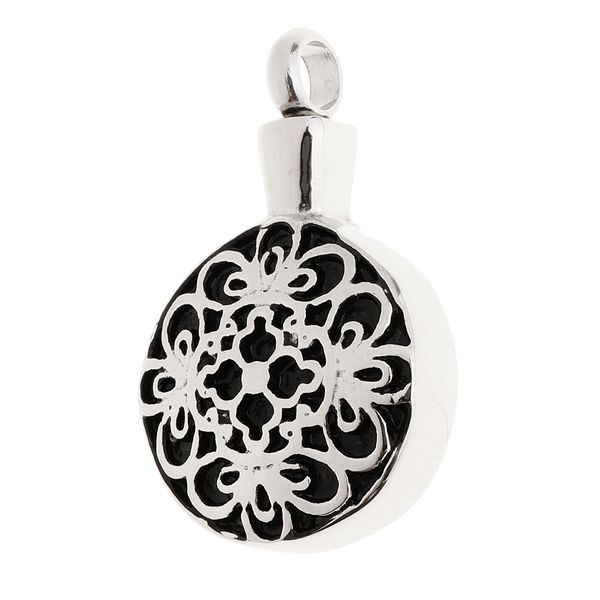 enamel black flower round cremation urn pendant ash memorial keepsake charms for keyring findings, Silver
enamel black flower round cremation urn pendant ash memorial keepsake charms for keyring findings, Silver