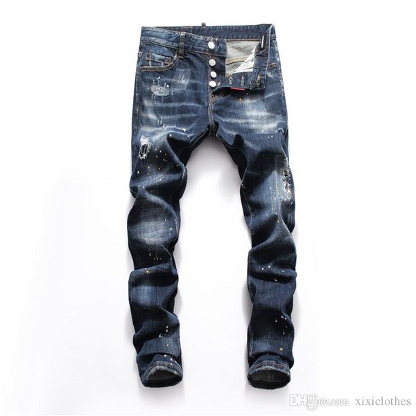 broken hole korean mens jeans trend new european station slim feet black fashion designer jeans size28-38, Blue
broken hole korean mens jeans trend new european station slim feet black fashion designer jeans size28-38, Blue