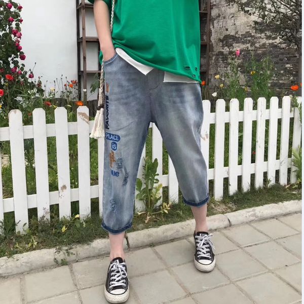 summer jeans women retro elastic waist elastic waist new ladies casual pocket embroidery letter vintage trousers 2019, Blue
summer jeans women retro elastic waist elastic waist new ladies casual pocket embroidery letter vintage trousers 2019, Blue