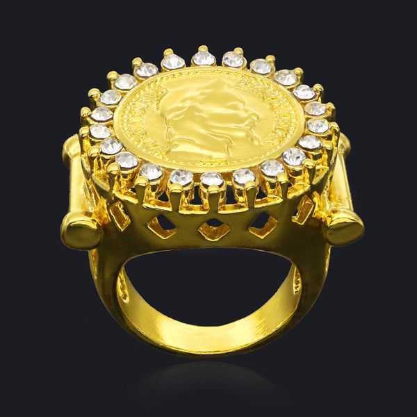 

Хип-хоп Алмаз цвет удерживающие кольца для мужчин и женщин роскошные позолоченны