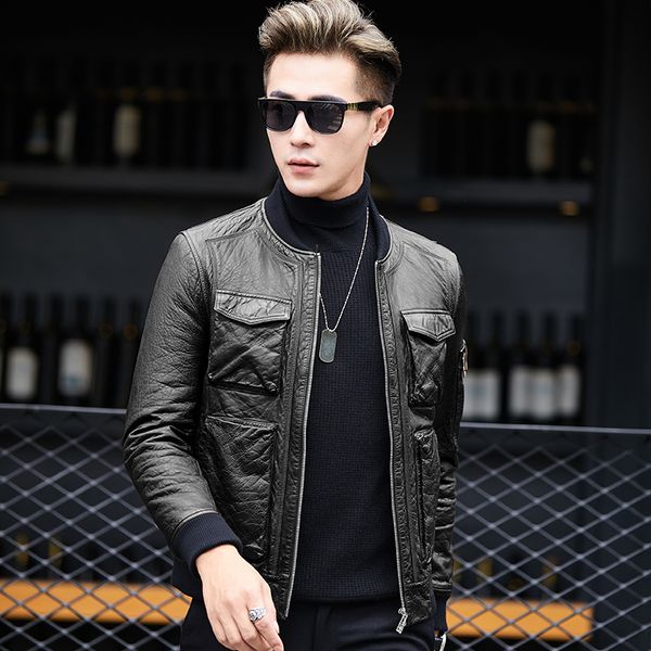genuine leather jacket men spring autumn jacket mens real sheepskin coat streetwear baseball chaqueta wed18-6 yy417, Black
genuine leather jacket men spring autumn jacket mens real sheepskin coat streetwear baseball chaqueta wed18-6 yy417, Black