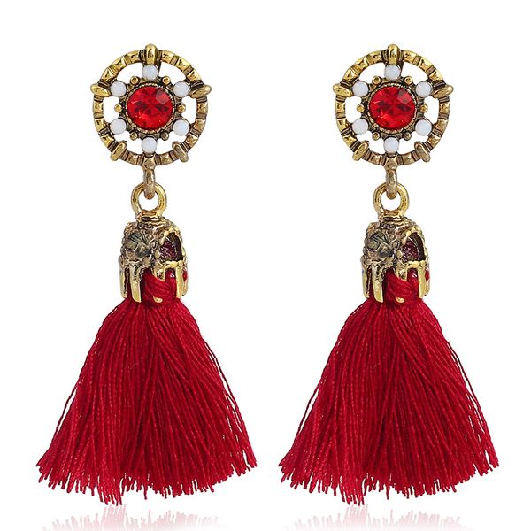 bohemian tassel crystal long drop earrings for women red cotton silk fabric fringe earrings 2019 fashion woman jewelry ornament, Golden;silver
bohemian tassel crystal long drop earrings for women red cotton silk fabric fringe earrings 2019 fashion woman jewelry ornament, Golden;silver
