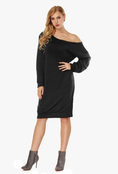 office lady straight dress for women batwing sleeve women dresses slash neck autumn clothes for, Black;gray
office lady straight dress for women batwing sleeve women dresses slash neck autumn clothes for, Black;gray