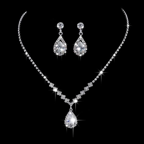 2019 shining waterdrop rhinestone necklace earring bridal bride noiva wedding engagement party jewelry sets, Silver
2019 shining waterdrop rhinestone necklace earring bridal bride noiva wedding engagement party jewelry sets, Silver
