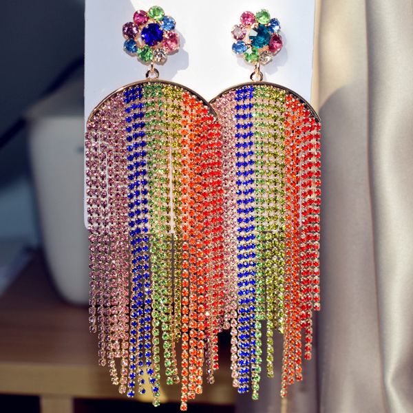 women fashion mutlicolors rhinestone tassel dangle earrings jewelry bohemia girl's party big statement earrings accessories, Silver
women fashion mutlicolors rhinestone tassel dangle earrings jewelry bohemia girl's party big statement earrings accessories, Silver