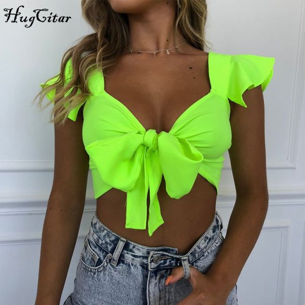 hugcitar ruffles v-neck bandage crop 2019 summer women fashion neon green party club holiday wear female t-shirts, White
hugcitar ruffles v-neck bandage crop 2019 summer women fashion neon green party club holiday wear female t-shirts, White
