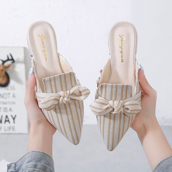 net infrared slipper lady summer 2020 new women's shoes pointed bow fashion lazy half cool drag fairy style, Black
net infrared slipper lady summer 2020 new women's shoes pointed bow fashion lazy half cool drag fairy style, Black