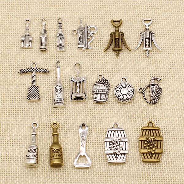 60 pieces charm for making jewelry diy drink wine corkscrew beer hj102, Bronze;silver
60 pieces charm for making jewelry diy drink wine corkscrew beer hj102, Bronze;silver
