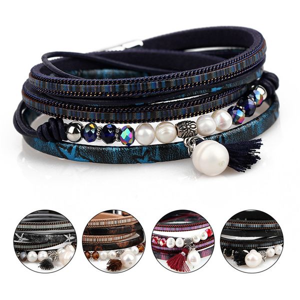 candy wide crystal pearl multilayer leather velvet boho bracelet magnetic buckle bohemian tassel bracelet for women boho jewelry, Golden;silver
candy wide crystal pearl multilayer leather velvet boho bracelet magnetic buckle bohemian tassel bracelet for women boho jewelry, Golden;silver