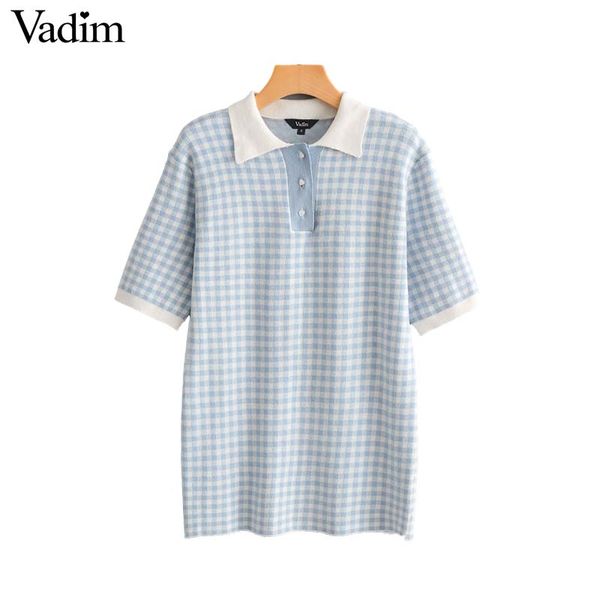 vadim women plaid knitted checkered short sleeve turn down collar female casual shirts vintage blouse blusas mujer da234, White
vadim women plaid knitted checkered short sleeve turn down collar female casual shirts vintage blouse blusas mujer da234, White