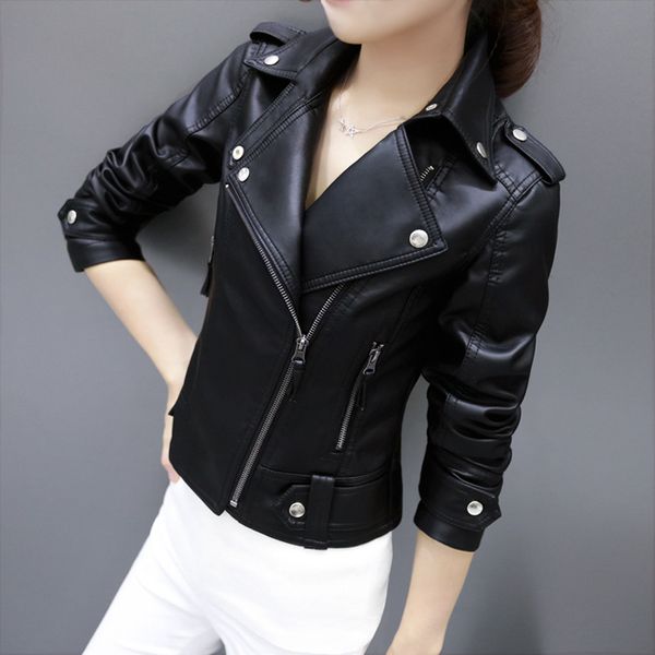 faux leather jackets women autumn winter new women leather jacket pu slim short jacket long sleeve coat 2053, Black
faux leather jackets women autumn winter new women leather jacket pu slim short jacket long sleeve coat 2053, Black