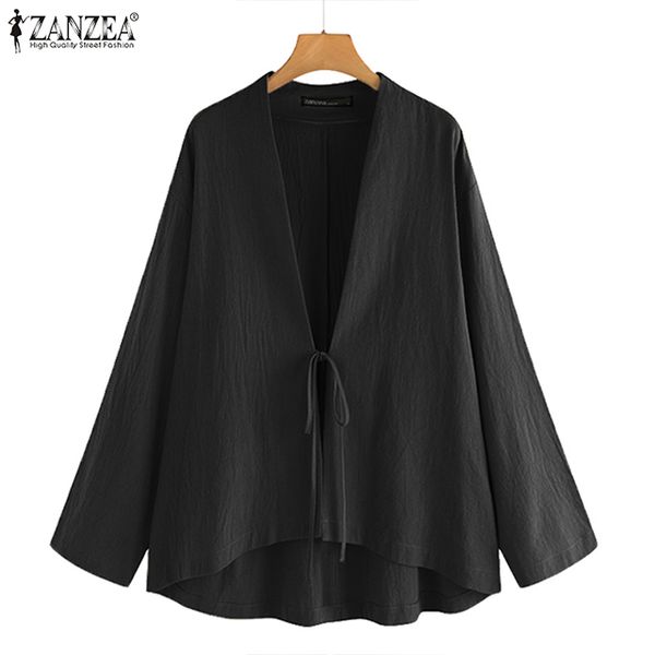 zanzea women's cardigans ladies casual cotton shirt solid long sleeve kimono strappy blouses covers up chemise plus size, White
zanzea women's cardigans ladies casual cotton shirt solid long sleeve kimono strappy blouses covers up chemise plus size, White
