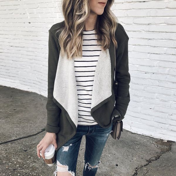 women army green irregular jacket ladies open front long sleeve plain jacket coat casual cardigan coat faux suede outwear, Black;brown
women army green irregular jacket ladies open front long sleeve plain jacket coat casual cardigan coat faux suede outwear, Black;brown