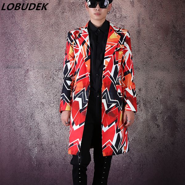 tide male singer dancer fashion colored graffiti blazer geometric pattern long coat streetwear hip hop suit jacket stage costume, White;black
tide male singer dancer fashion colored graffiti blazer geometric pattern long coat streetwear hip hop suit jacket stage costume, White;black