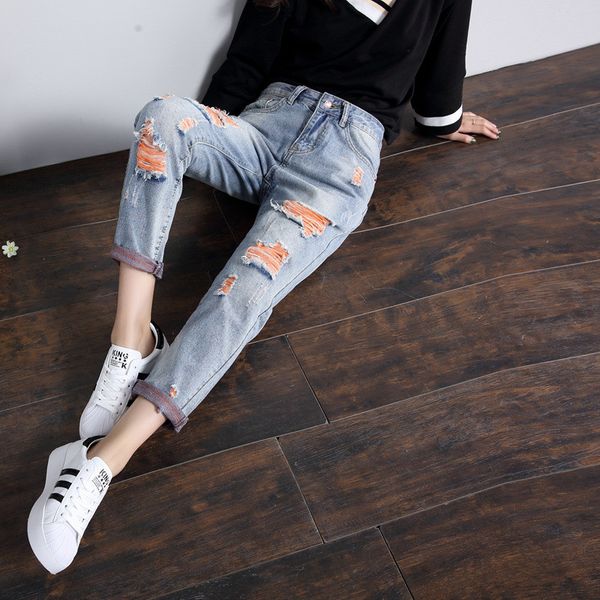 shredded jeans women's nine pants korean version of the tide loose thin 2019 spring and autumn new students wild pants size 32, Blue
shredded jeans women's nine pants korean version of the tide loose thin 2019 spring and autumn new students wild pants size 32, Blue