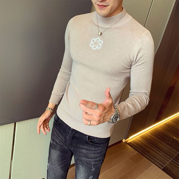 men's sweaters turtleneck sweater embroidery solid color knitted pullovers 2021 autumn winter male casual slim fit knitwear, White;black
men's sweaters turtleneck sweater embroidery solid color knitted pullovers 2021 autumn winter male casual slim fit knitwear, White;black